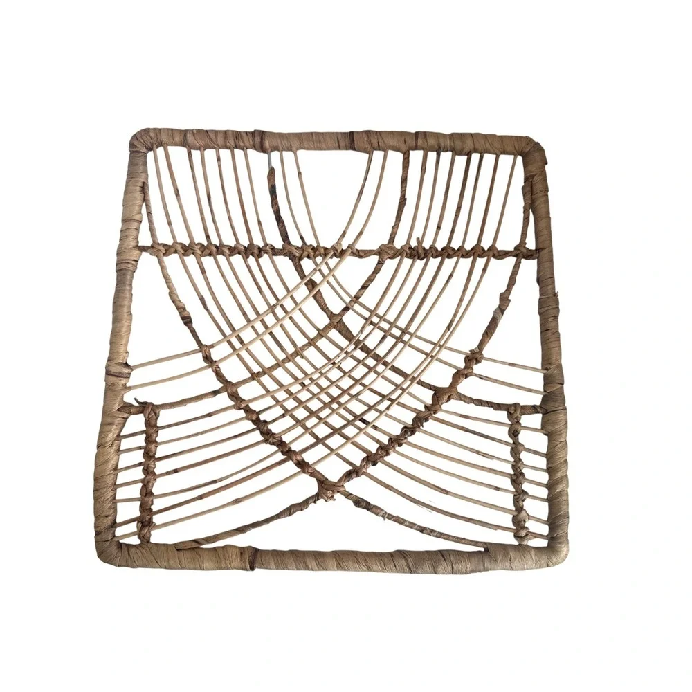Vtg Wicker Wall Art Set of 3 Boho Rattan Geometric Hanging Decor Mid Century 14